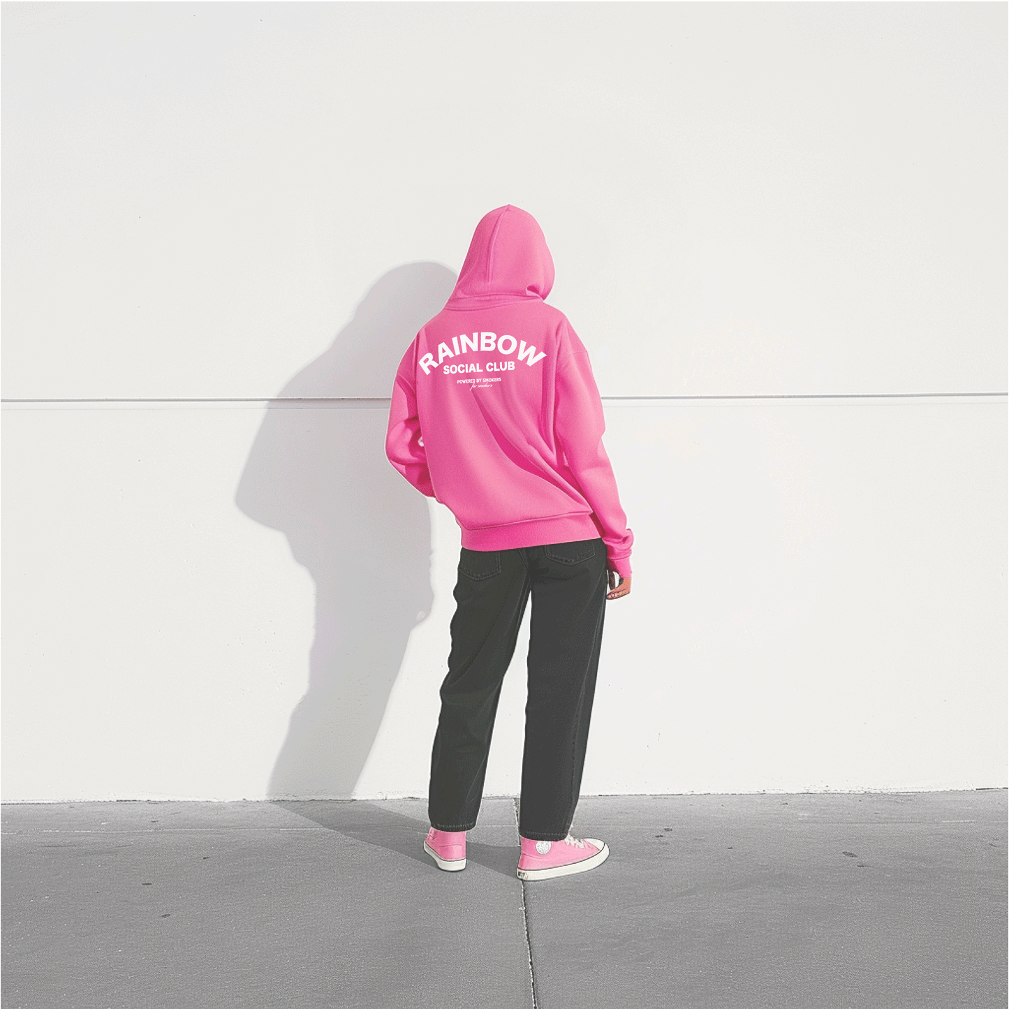 Rainbow Social Club Hoddie Pink